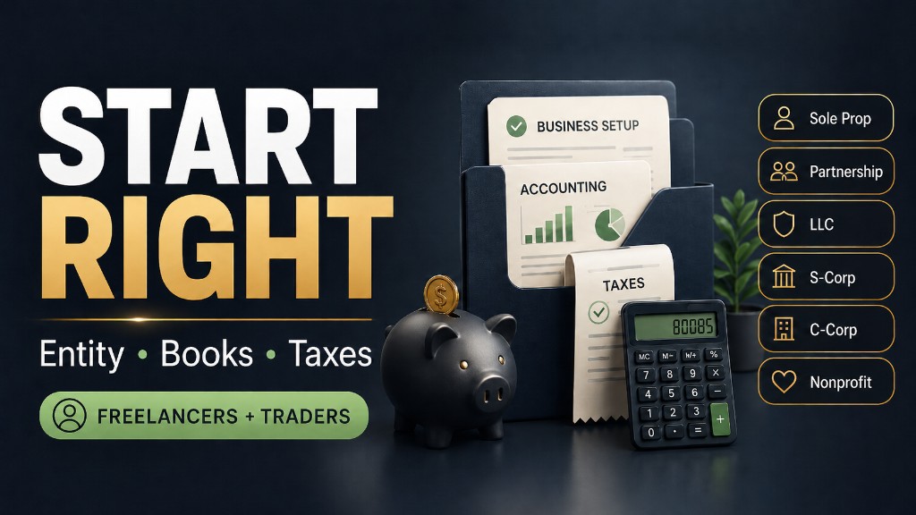 Quick START: Business Setup, Accounting & Taxes [Freelancers & Traders Edition] — TradeJournal mentor course